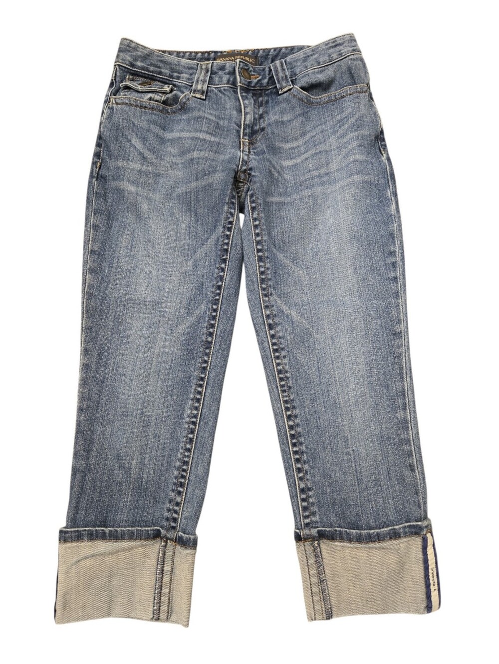 Banana Republic Cuffed Capri Crop Jeans Size 2 Womens Blue Jeans